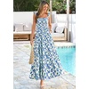 image:imagePRETTYGARDEN Floral Dress for Women Summer Boho Maxi Sundresses 2026 Smocked Long Flowy Spring Beach Wedding Guest DressesApricot Blue Green Floral
