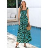 image:imagePRETTYGARDEN Floral Dress for Women Summer Boho Maxi Sundresses 2026 Smocked Long Flowy Spring Beach Wedding Guest DressesBlack Green Floral