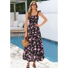 image:imagePRETTYGARDEN Floral Dress for Women Summer Boho Maxi Sundresses 2026 Smocked Long Flowy Spring Beach Wedding Guest DressesBlack Red Floral