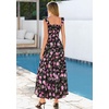 image:imagePRETTYGARDEN Floral Dress for Women Summer Boho Maxi Sundresses 2026 Smocked Long Flowy Spring Beach Wedding Guest DressesBlack Red Floral