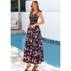 image:imagePRETTYGARDEN Floral Dress for Women Summer Boho Maxi Sundresses 2026 Smocked Long Flowy Spring Beach Wedding Guest DressesBlack Red Floral