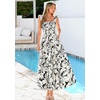 image:imagePRETTYGARDEN Floral Dress for Women Summer Boho Maxi Sundresses 2026 Smocked Long Flowy Spring Beach Wedding Guest DressesBlack White Floral