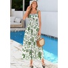 image:imagePRETTYGARDEN Floral Dress for Women Summer Boho Maxi Sundresses 2026 Smocked Long Flowy Spring Beach Wedding Guest DressesWhite Green Floral