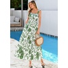 image:imagePRETTYGARDEN Floral Dress for Women Summer Boho Maxi Sundresses 2026 Smocked Long Flowy Spring Beach Wedding Guest DressesWhite Green Floral