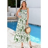 image:imagePRETTYGARDEN Floral Dress for Women Summer Boho Maxi Sundresses 2026 Smocked Long Flowy Spring Beach Wedding Guest DressesWhite Green Floral