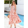 image:imagePRETTYGARDEN Floral Dress for Women Summer Boho Maxi Sundresses 2026 Smocked Long Flowy Spring Beach Wedding Guest DressesWhite Red Floral