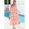 image:imagePRETTYGARDEN Floral Dress for Women Summer Boho Maxi Sundresses 2026 Smocked Long Flowy Spring Beach Wedding Guest DressesWhite Red Floral