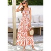 image:imagePRETTYGARDEN Floral Dress for Women Summer Boho Maxi Sundresses 2026 Smocked Long Flowy Spring Beach Wedding Guest DressesWhite Red Floral