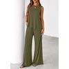 image:imagePRETTYGARDEN Womens 2026 Two Piece Matching Lounge Sets Asymmetrical Split Tank Tops Wide Leg Pants Summer Outfits TracksuitArmy Green