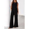 image:imagePRETTYGARDEN Womens 2026 Two Piece Matching Lounge Sets Asymmetrical Split Tank Tops Wide Leg Pants Summer Outfits TracksuitBlack