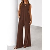 image:imagePRETTYGARDEN Womens 2026 Two Piece Matching Lounge Sets Asymmetrical Split Tank Tops Wide Leg Pants Summer Outfits TracksuitLight Coffee
