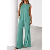 image:imagePRETTYGARDEN Womens 2026 Two Piece Matching Lounge Sets Asymmetrical Split Tank Tops Wide Leg Pants Summer Outfits TracksuitSage Green