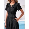 image:imagePRETTYGARDEN Womens Maxi Dress 2026 Floral Summer Spring Embroidered Boho Short Sleeve V Neck A Line Wedding Guest DressesBlack