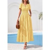 image:imagePRETTYGARDEN Womens Maxi Dress 2026 Floral Summer Spring Embroidered Boho Short Sleeve V Neck A Line Wedding Guest DressesYellow