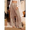 image:imagePRETTYGARDEN Womens Palazzo Pants 2026 Summer Striped Wide Leg Trousers Elastic Waist Flowy Lounge Pant PocketsStriped Apricot Red Brown
