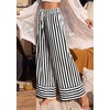 image:imagePRETTYGARDEN Womens Palazzo Pants 2026 Summer Striped Wide Leg Trousers Elastic Waist Flowy Lounge Pant PocketsStriped Black White