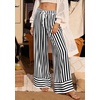 image:imagePRETTYGARDEN Womens Palazzo Pants 2026 Summer Striped Wide Leg Trousers Elastic Waist Flowy Lounge Pant PocketsStriped Black White