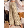 image:imagePRETTYGARDEN Womens Palazzo Pants 2026 Summer Striped Wide Leg Trousers Elastic Waist Flowy Lounge Pant PocketsStriped Khaki