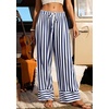 image:imagePRETTYGARDEN Womens Palazzo Pants 2026 Summer Striped Wide Leg Trousers Elastic Waist Flowy Lounge Pant PocketsStriped Navy White