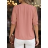 image:imagePRETTYGARDEN Womens Tops Dressy Casual Puff Sleeve Chiffon Blouses V Neck Business Work Shirts 2026 Summer Fashion ClothingPink