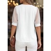 image:imagePRETTYGARDEN Womens Tops Dressy Casual Puff Sleeve Chiffon Blouses V Neck Business Work Shirts 2026 Summer Fashion ClothingWhite