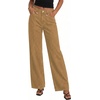 image:imagePRETTYGARDEN Womens Wide Leg Jeans High Waisted Stretchy Baggy Seamed Front Denim Palazzo Pants 2026 Summer Fashion ClothesCamel