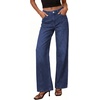 image:imagePRETTYGARDEN Womens Wide Leg Jeans High Waisted Stretchy Baggy Seamed Front Denim Palazzo Pants 2026 Summer Fashion ClothesDeep Blue