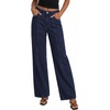 image:imagePRETTYGARDEN Womens Wide Leg Jeans High Waisted Stretchy Baggy Seamed Front Denim Palazzo Pants 2026 Summer Fashion ClothesNavy Blue