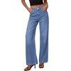 image:imagePRETTYGARDEN Womens Wide Leg Jeans High Waisted Stretchy Baggy Seamed Front Denim Palazzo Pants 2026 Summer Fashion ClothesSky Blue