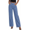 image:imagePRETTYGARDEN Womens Wide Leg Jeans High Waisted Stretchy Baggy Seamed Front Denim Palazzo Pants 2026 Summer Fashion ClothesSky Blue
