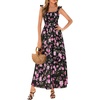 Black Red Floral