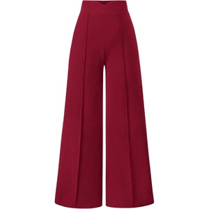 image:imagePRETTYGARDEN Wide Leg Pants Woman 2026 Spring Dressy High Waisted Business Casual Summer Flowy Work Palazzo Pants TrousersBurgundy