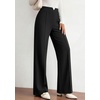image:imagePRETTYGARDEN Palazzo Pants for Women 2026 Spring Dressy High Waisted Wide Leg Work Pants Fall Casual Flowy Lounge TrousersBlack