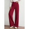 image:imagePRETTYGARDEN Palazzo Pants for Women 2026 Spring Dressy High Waisted Wide Leg Work Pants Fall Casual Flowy Lounge TrousersBurgundy