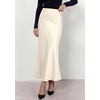image:imagePRETTYGARDEN Womens 2026 Fall Fashion Maxi Long Skirts Trendy Silk Satin High Waisted A Line Mermaid Business Casual OutfitsBeige