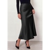 image:imagePRETTYGARDEN Womens 2026 Fall Fashion Maxi Long Skirts Trendy Silk Satin High Waisted A Line Mermaid Business Casual OutfitsBlack