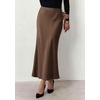 image:imagePRETTYGARDEN Womens 2026 Fall Fashion Maxi Long Skirts Trendy Silk Satin High Waisted A Line Mermaid Business Casual OutfitsBrown