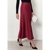 image:imagePRETTYGARDEN Womens 2026 Fall Fashion Maxi Long Skirts Trendy Silk Satin High Waisted A Line Mermaid Business Casual OutfitsBurgundy