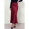 image:imagePRETTYGARDEN Womens 2026 Fall Fashion Maxi Long Skirts Trendy Silk Satin High Waisted A Line Mermaid Business Casual OutfitsBurgundy