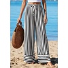 image:imagePRETTYGARDEN Womens Palazzo Pants 2026 Summer Striped Satin Wide Leg High Waisted Flowy Lounge Trousers PocketsStriped Black White