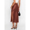 image:imagePRETTYGARDEN Womens Satin Skirt 2026 Summer Silk Business Casual High Waisted A Line Flowy Work Wedding Cocktail Midi SkirtsBrown