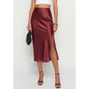 image:imagePRETTYGARDEN Womens Satin Skirt 2026 Summer Silk Business Casual High Waisted A Line Flowy Work Wedding Cocktail Midi SkirtsBurgundy