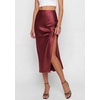 image:imagePRETTYGARDEN Womens Satin Skirt 2026 Summer Silk Business Casual High Waisted A Line Flowy Work Wedding Cocktail Midi SkirtsBurgundy