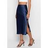 image:imagePRETTYGARDEN Womens Satin Skirt 2026 Summer Silk Business Casual High Waisted A Line Flowy Work Wedding Cocktail Midi SkirtsNavy Blue