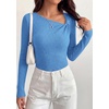 image:imagePRETTYGARDEN Womens 2026 Early Fall Fashion Long Sleeve T Shirts Asymmetrical Ribbed Fitted Trendy Going Out Tops Y2K OutfitsLight Blue
