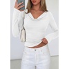 image:imagePRETTYGARDEN Womens Long Sleeve Shirts 2026 Fall Outfits Cowl Neck Ruched Slim Fitted Going Out Tops Y2K Fashion ClothingWhite