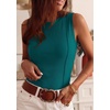 image:imagePRETTYGARDEN Sleeveless Tops for Women 2026 Summer Ribbed Tank Top Fitted Shirts Basic Tees Cute Spring Going Out Y2k ClothesBlue Green