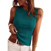 image:imagePRETTYGARDEN Sleeveless Tops for Women 2026 Summer Ribbed Tank Top Fitted Shirts Basic Tees Cute Spring Going Out Y2k ClothesBlue Green