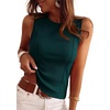 image:imagePRETTYGARDEN Sleeveless Tops for Women 2026 Summer Ribbed Tank Top Fitted Shirts Basic Tees Cute Spring Going Out Y2k ClothesDark Green