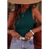 image:imagePRETTYGARDEN Sleeveless Tops for Women 2026 Summer Ribbed Tank Top Fitted Shirts Basic Tees Cute Spring Going Out Y2k ClothesDark Green